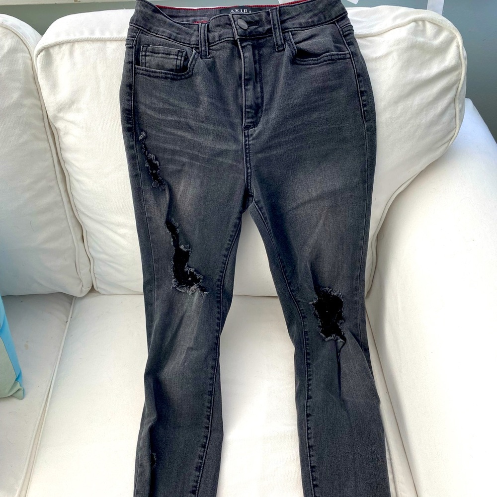 Akira Black Ripped Jeans Size 3